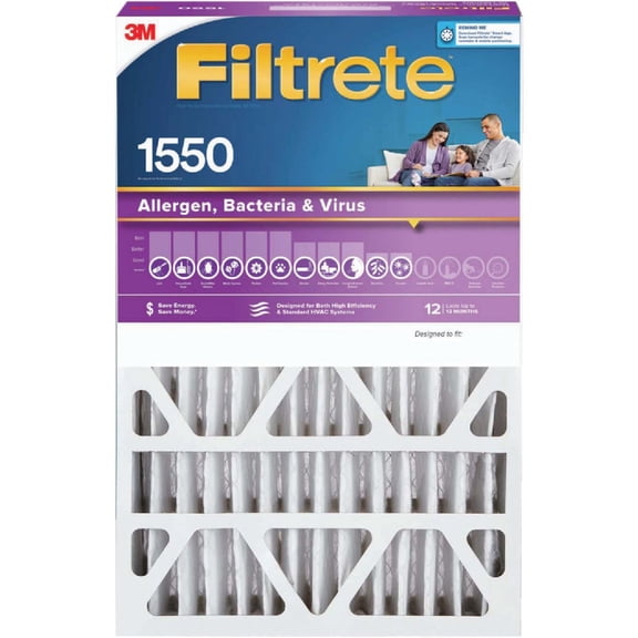 3M Filtrate Ultra Allergen Reduction Filter Slim Fit 20" x 25" x 4", 2-Pack