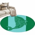 thumbnail image 6 of Green Whale Round Rug 3ft Washable Circle Entryway Rugs Non Slip Mandalas Boho Modern Abstract Aqua Stripe Area Rug Indoor Floor Carpet for Bedroom Kitchen Living Room Home Office Dining Room Nursery, 6 of 8