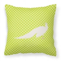 Carolines Treasures BB7752PW1818 White Peacock Peafowl Green Fabric Decorative Pillow, 18 x 18 in.