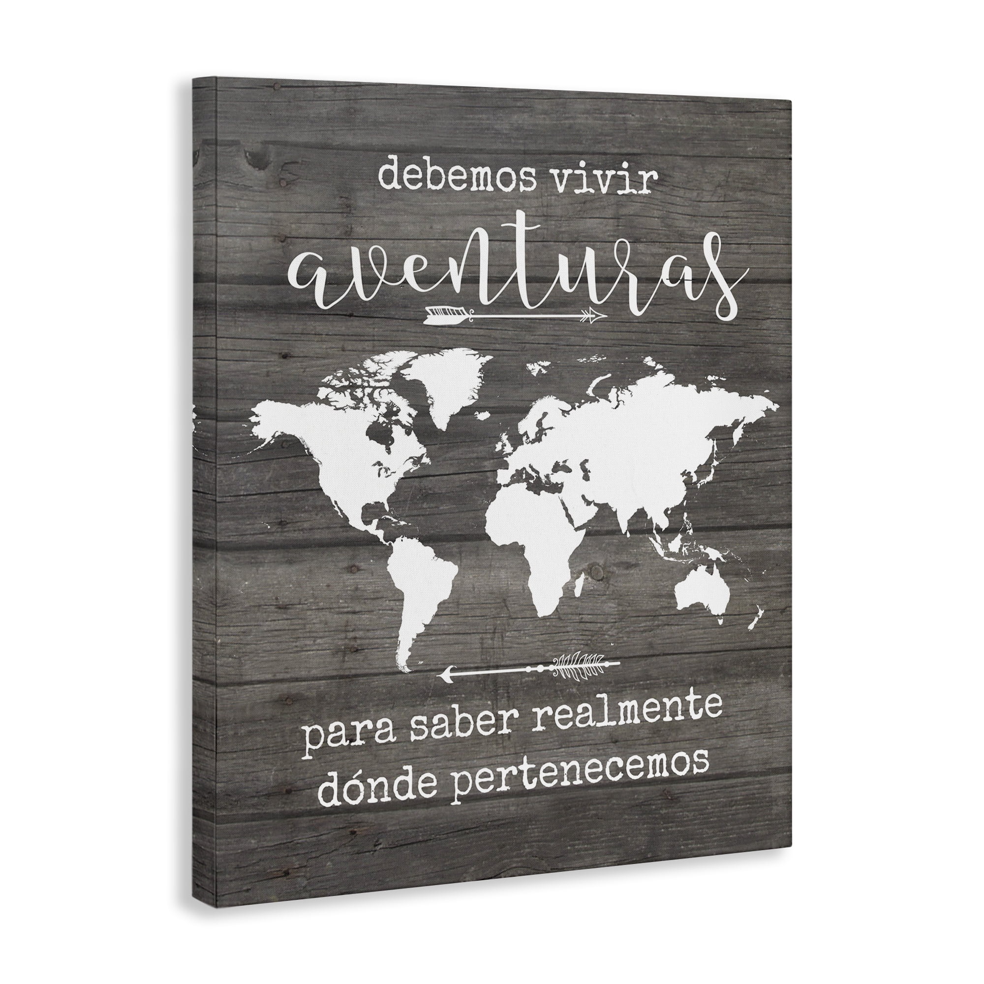 Stupell Industries Debemos Vivir Aventuras Inspirational Quotes & Sayings Painting Wrapped Canvas Art Print Wall Art, 36 x 48