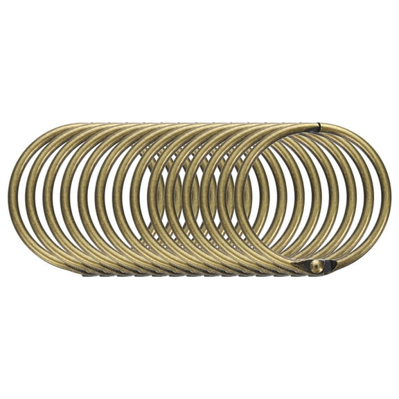 Uxcell 14Pcs Shower Curtain Rings, 1.5 inch Round Snap Shower Curtain Hooks for Curtain Rods, Bronze