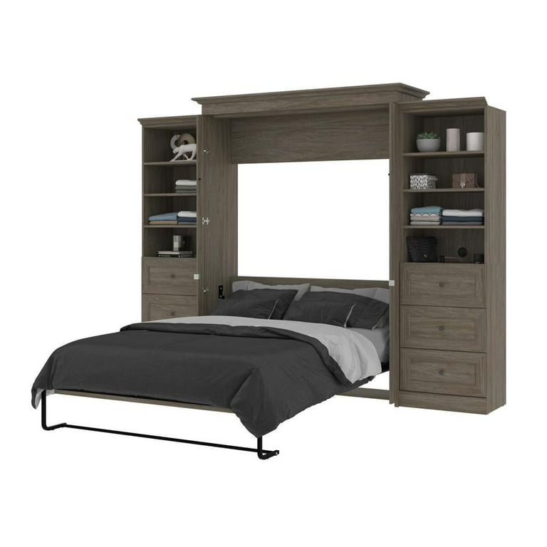 Versatile Queen Murphy Bed with Sofa and Closet Organizers (115W
