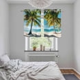 thumbnail image 6 of 2 Panels Kitchen Tier Curtains 39 Inch Length, Ocean Grommets Window Treatment Curtain, Palms Tropical Island Summer Beach Sea Water Thermal Curtains Drapes for Living Room/Bathroom, 6 of 9