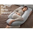 thumbnail image 2 of Almohada de embarazo Momcozy en forma de U para todo el cuerpo, algodón gris Hatha, 2 of 8