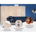 thumbnail image 2 of Dkelincs 6 Panel Room Divider Bamboo Folding Privacy Screen Portable Separating Divider Room Partitions, Nature, 2 of 7