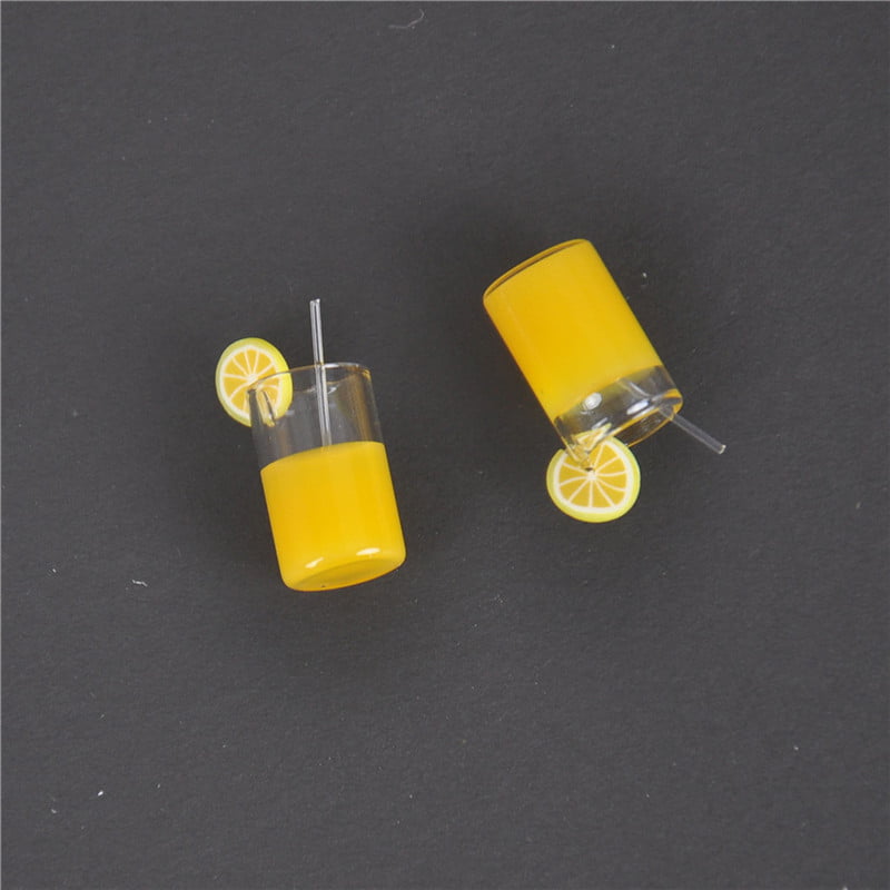 2X Mini Lemon Water Cup Dollhouse Accessories Toy Mini Decor Gift 1:12 WH 