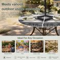 thumbnail image 6 of Round Outdoor Tablecloth with Umbrella Hole and Zipper, Gray Boho Tablecloth with Elastic Waterproof, Southwestern Ethnic Abstract Geometric Patio Table Covers for 31" - 35" Picnic Pool Tables, 6 of 9
