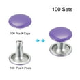 thumbnail image 3 of Unique Bargains 100 Sets Leather Rivets 8mm Double Cap Rivets 8.5mm Height Studs Purple, 3 of 5