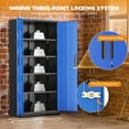 thumbnail image 4 of SOLAURA 71" Metal Garage Storage Cabinet with Locking Doors and Adjustable Shelves for Home, Office(Black Blue), 4 of 7