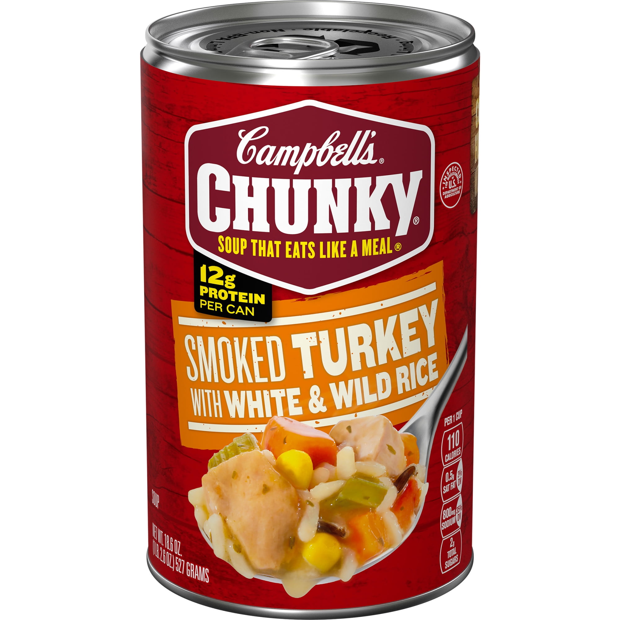 Campbell’s Chunky Soup, Ready to Serve Smoked Turkey with White and Wild Rice Soup, 18.6 Oz Can