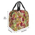 thumbnail image 2 of Rateoe Colored Large Mushrooms and Leaves Pattern Insulated Lunch Bag with Thick Aluminum Foil Lunch Tote Bag with Front Pocket for Men and Women, Ideal for Work, School, Picnics, and Travel, 2 of 5