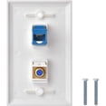 thumbnail image 2 of 2 Paquetes de Salida de Placa de Pared Coaxial Ethernet con 1 Puerto Cat6 y 1 Puerto Tipo F Coaxial Chapado en Oro RJ45 Placas de Pared, 2 of 5