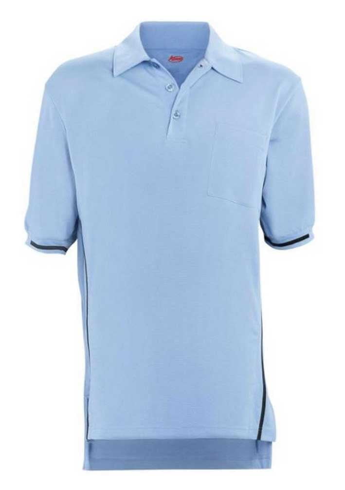 Adams Umpire Polo Shirt Baseball Softball Ump Stripe (Columbia Blue