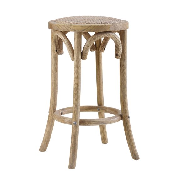 Whit Rattan Seat Backless Counter Stool, Natural