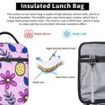 thumbnail image 5 of ZNDUO Lunch Bag, Large Durable Insulated Reusable, Office Work, School Picnic, Beach Lunch Box, Tropical Petal Pineapple Pattern Handheld Insulated Lunch Bag, 5 of 8