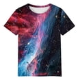 thumbnail image 5 of Womens Galaxy Space Print T-Shirts Short Sleeve Crewneck Graphic Tees Casual Summer Fashion Tops 2025, 5 of 5
