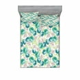 thumbnail image 2 of Ambesonne Vintage Fitted Sheet & Pillow Sham Set, Flora Pattern with Rose, Twinxl, Turquoise Beige Green, 2 of 3