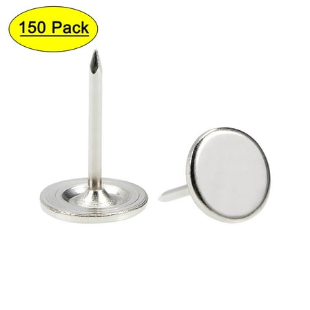 

Uxcell 0.43 x0.67 Upholstery Nails Tacks Flat Head Furniture Nails Pins Iron Silver Tone 150Pcs