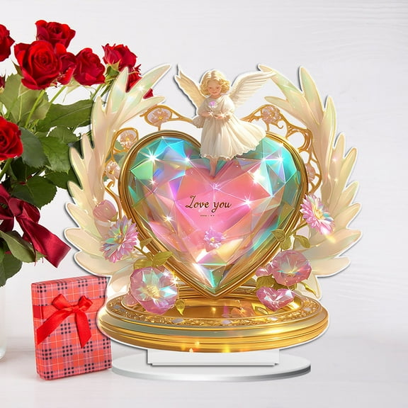 Tanjnj Clearance! Creative Heart 2D Flat Acrylic Ornament A Choice For Living Room & Desk,A