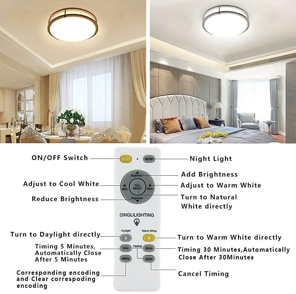 Remote Control for All Depuley & DINGLILIGHTING Dimmable/Non-Dimmable Flush  Mount Ceiling Lights