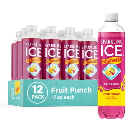 Sparkling Ice STARBURST Fruit Punch, 17 Fl Oz, 12 Count