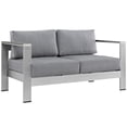 thumbnail image 3 of Modern Contemporary Urban Design Outdoor Patio Balcony Four PCS Sectional Sofa Set, Grey Gray, Aluminum, 3 of 4