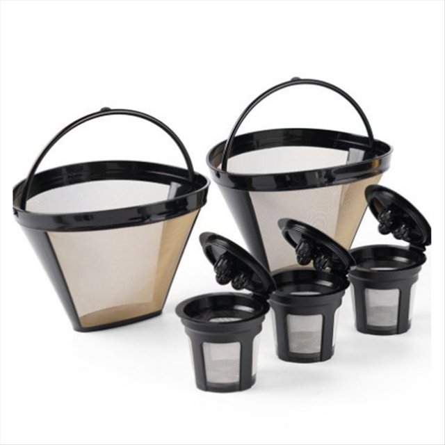 Filtro para Cafetera, Separador de Agua y Polvo, para Tetera Dorada, Filtro de Café, Embudo de Exportación de Acero Inoxidable, Cesta de Filtro.