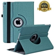 iPad 10.2 2019 Case, iPad 7th Generation 10.2 Case - 360 Degree Rotating Stand Smart Cover Case Denim Fabric with Auto