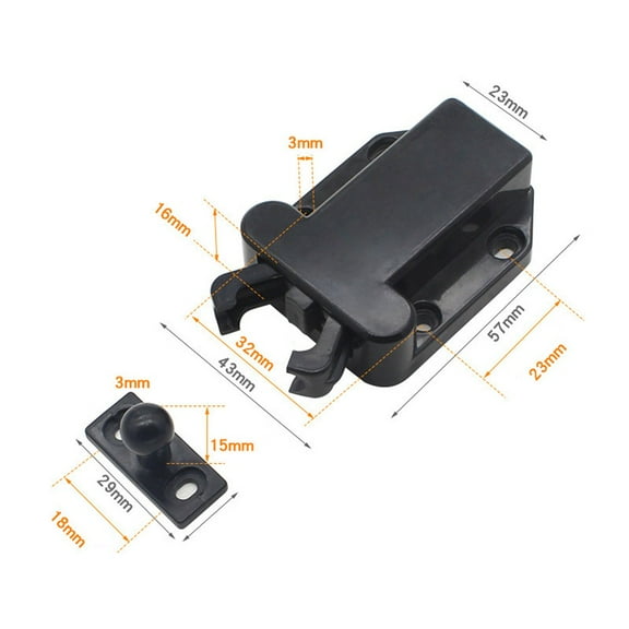 2Pcs Self Rebound Magnetic Cabinet Lock With Screws Push Self Locking Feature