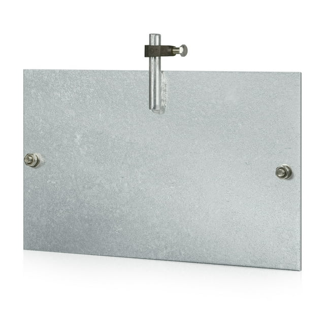 Placa de Conexión a Tierra de Acero, HDG, con Conector de Entierro Directo 5/8 Listado por UL, 16" x 10" x 1/4" para Sistema de Varilla de Conexión a Tierra Protección contra Rayos