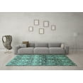 thumbnail image 3 of Ahgly Company Indoor Square Abstract Light Blue Modern Area Rugs, 7' Square, 3 of 4