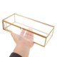 thumbnail image 5 of Joyero de cristal con tapa: vitrina rectangular de 14,5 x 8,9 x 5,3 cm para decoración del hogar. Delicada caja de recuerdos para guardar anillos y pulseras., 5 of 8