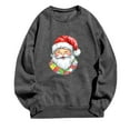 thumbnail image 4 of Christmas Santa Sweatshirt for Women Holiday Graphic Long Sleeve Crewneck Pullover Dark Gray S, 4 of 4