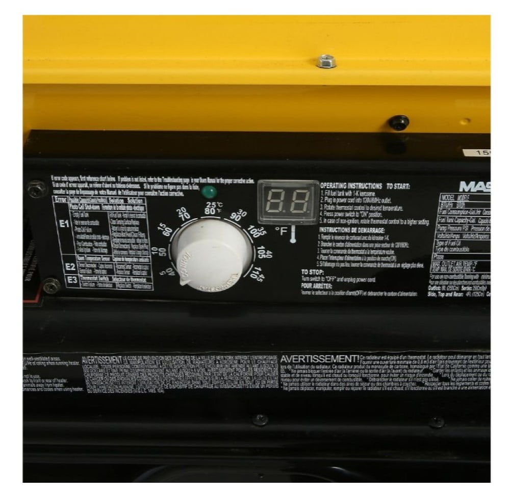 Master MH-140T-KFA 140,000 BTU Kerosene/Diesel Forced Air Heater with  Thermostat - Walmart.com