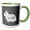 Green/White, variant on 3drose, Love Netherland Dwarf Rabbit Distressed, 11oz Two-tone Yellow Mug