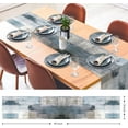 thumbnail image 2 of Farmhouse Table Runner, Vintage Blue and Grey Abstract Art Painting for Kitchen Coffee Table Family Dinners Holiday Parties Wedding Events Decor(13x90 inch), 2 of 6