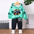 thumbnail image 2 of CAUYDY Newborn Coming Home Outfit for Boy 2T 3T 4T 5T Infant Long Sleeve Top Pants 2Pcs Matching Set 0 3 6 9 12 Months Baby Fall Winter Clothing Green for Sizes 9-12 Months, 2 of 9