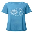 thumbnail image 2 of T-shirt à Manches Courtes pour Femmes, Hauts Grande Taille, Tunique Décontractée à Col en V, Blouse Ample, 2 of 2