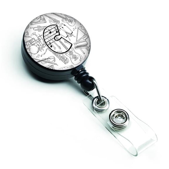 Carolines Treasures CJ2007-CBR Letter C Musical Note Letters Retractable Badge Reel