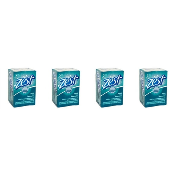 Zest Soap Aqua Refreshing Scent 32 oz bars 4 Packages 2 Bars in each 8 Total