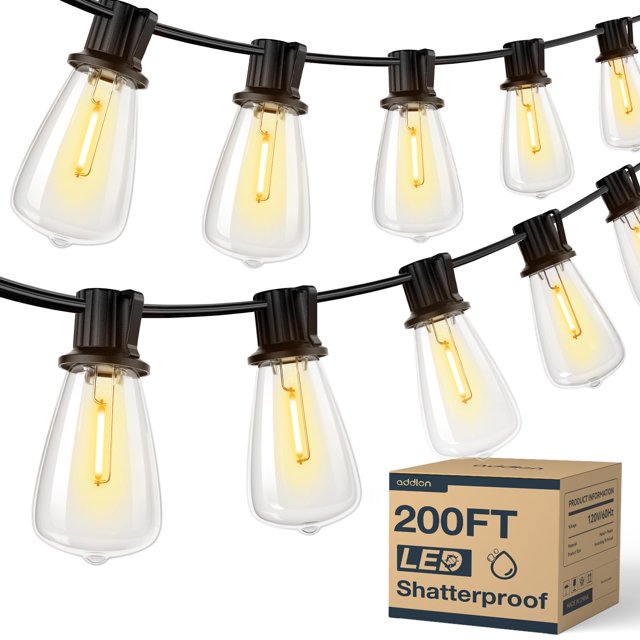 Cadena de luces LED adicionales para exteriores, 61 m, impermeables y regulables
