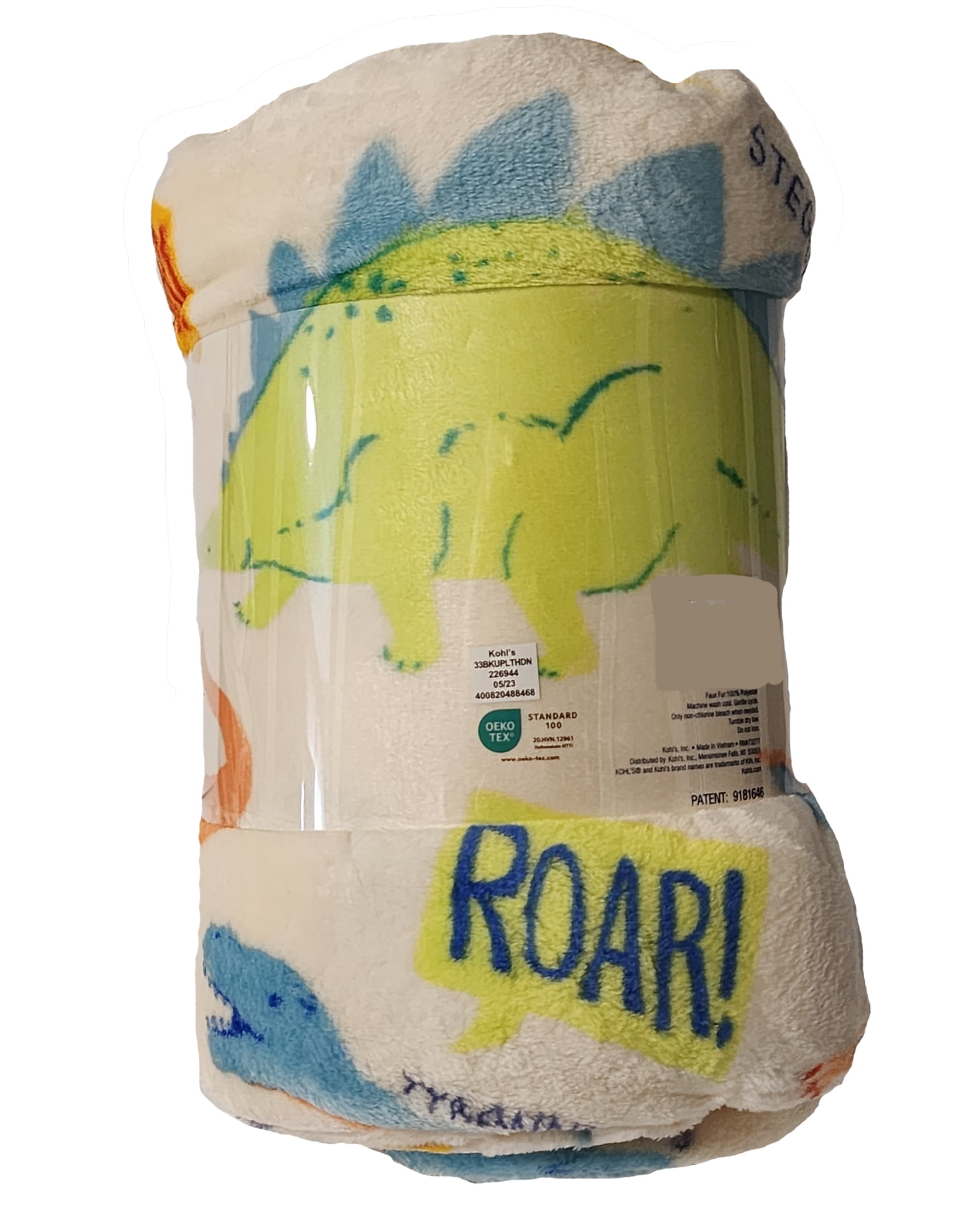 The Big One Plush Throw Blanket Dinosaur Multi-Color Super Soft Polyester 60 x 72 Child Boys