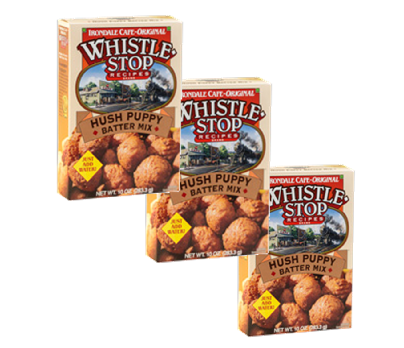 Whistle Stop Cafe Recipes Hush Puppy Batter Mix, 3Pack 10 oz. Boxes
