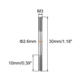 thumbnail image 2 of Unique Bargains M3x30mm 304 Stainless Steel Push Rod Double End Threaded Rod for DIY, 2Pack, 2 of 4