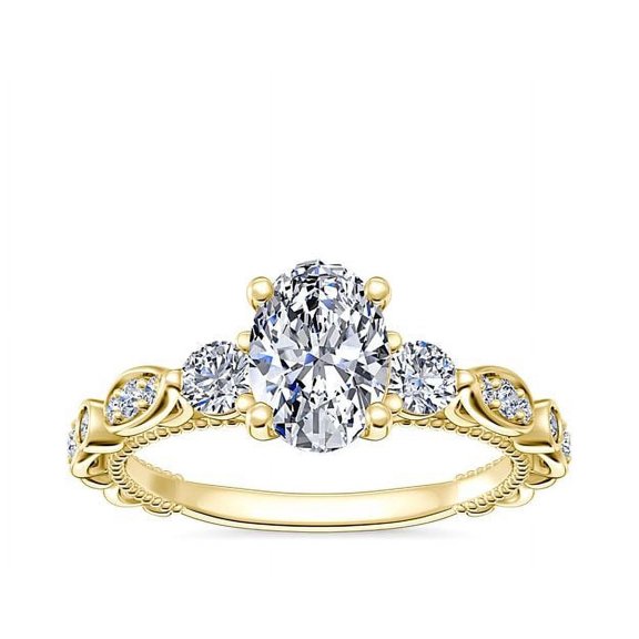 2.30 Ct Oval Cut (D/VVS1) Moissanite Diamond Classic Proposal Ring for her Solid 18K Yellow Gold Ring Size 7 Professional Jewelry by Diamond-Capitals