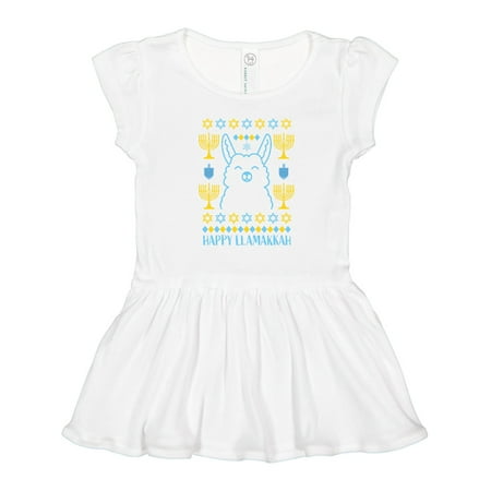

Inktastic Hannukkah Happy Llamakkah with Menorah Girls Toddler Dress