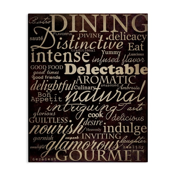 Stupell Industries Farmhouse The Stupell Home Decor Dining Words Black Kitchen Canvas Art, 16 x 20, by Gplicensing