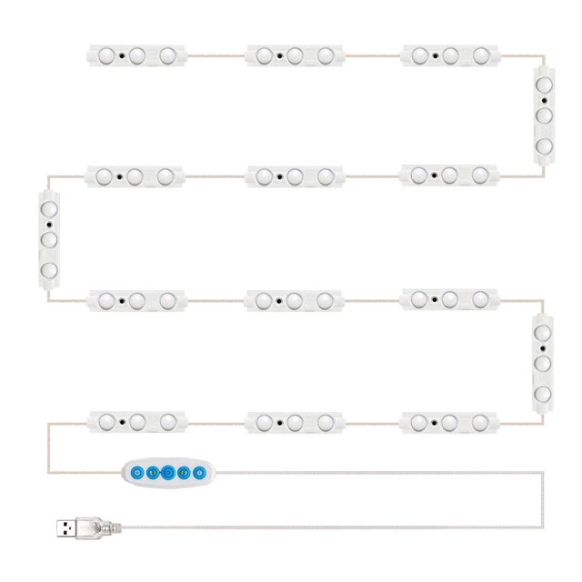 MesaSe 1 Set String Light Eye-catching Eyes Protective 5 Type Lighting Anti-fade USB LED Mirror Light for Makeup Table