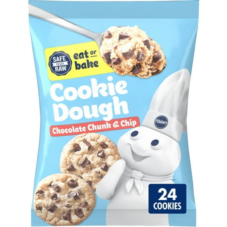 Pillsbury Eat or Bake Chocolate Chunk and Chip Cookie Dough, Makes 24 Cookies, 16 oz