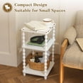 thumbnail image 4 of End Table, Small Side Table with 3 Tier Open Shelf, Modern NightStand Bedside Table for Living Room, Bedroom, Office and Small Spaces (White), 4 of 7